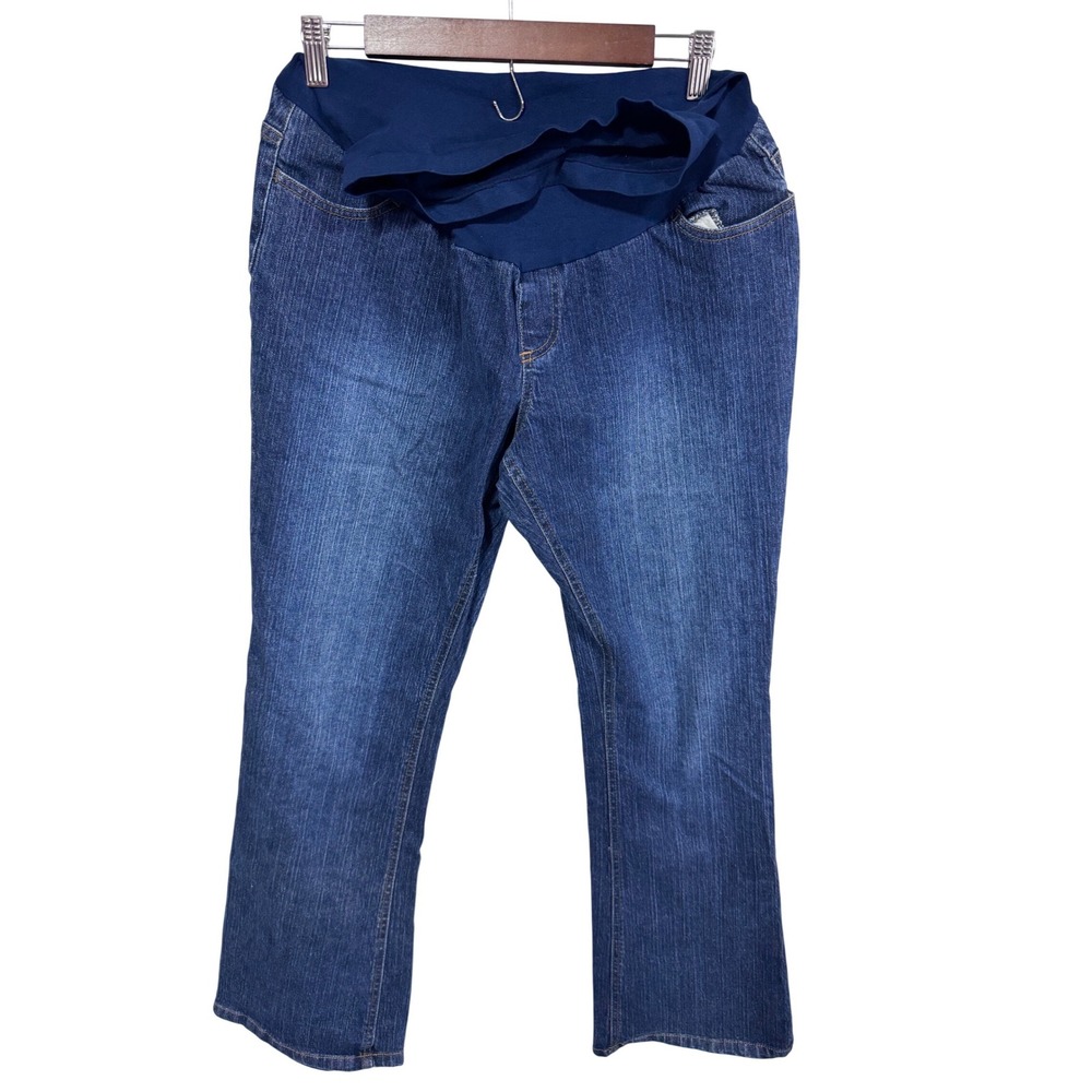 Motherhood Maternity Jeans Womens Secret Fit Belly Bootcut Blue L